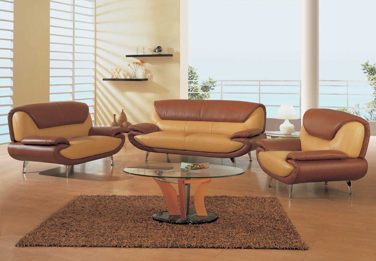Global Furniture USA GF210 Living Room Collection Tan/Brown Leather