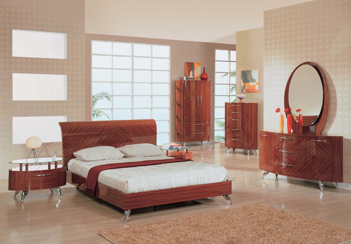 Global Furniture USA Adriana Slat Bedroom CollectionLight Zebrano GF
