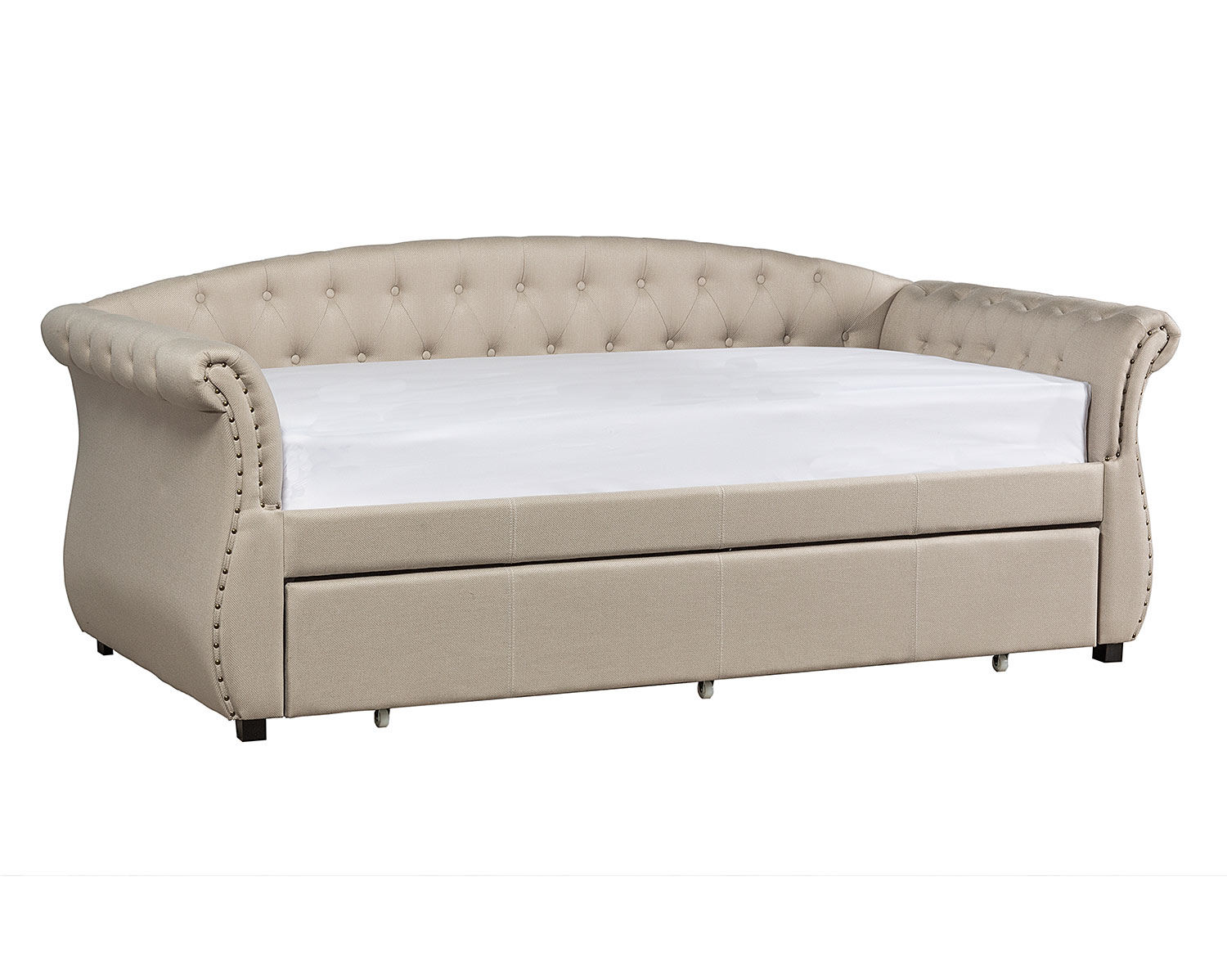 Hillsdale Harlow Twin Daybed and Trundle Soft White/Linen Sandstone