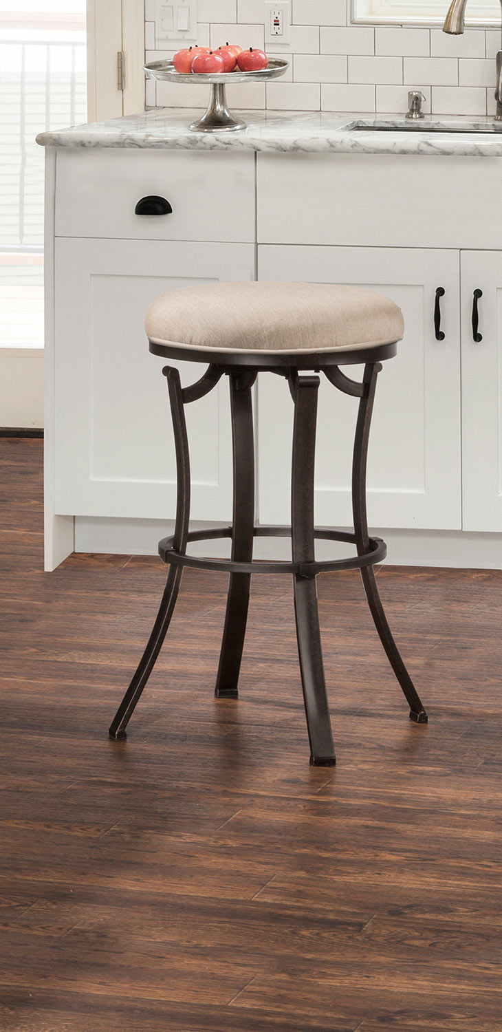 Hillsdale Bryce Indoor/Outdoor Backless Swivel Bar Stool Midnight
