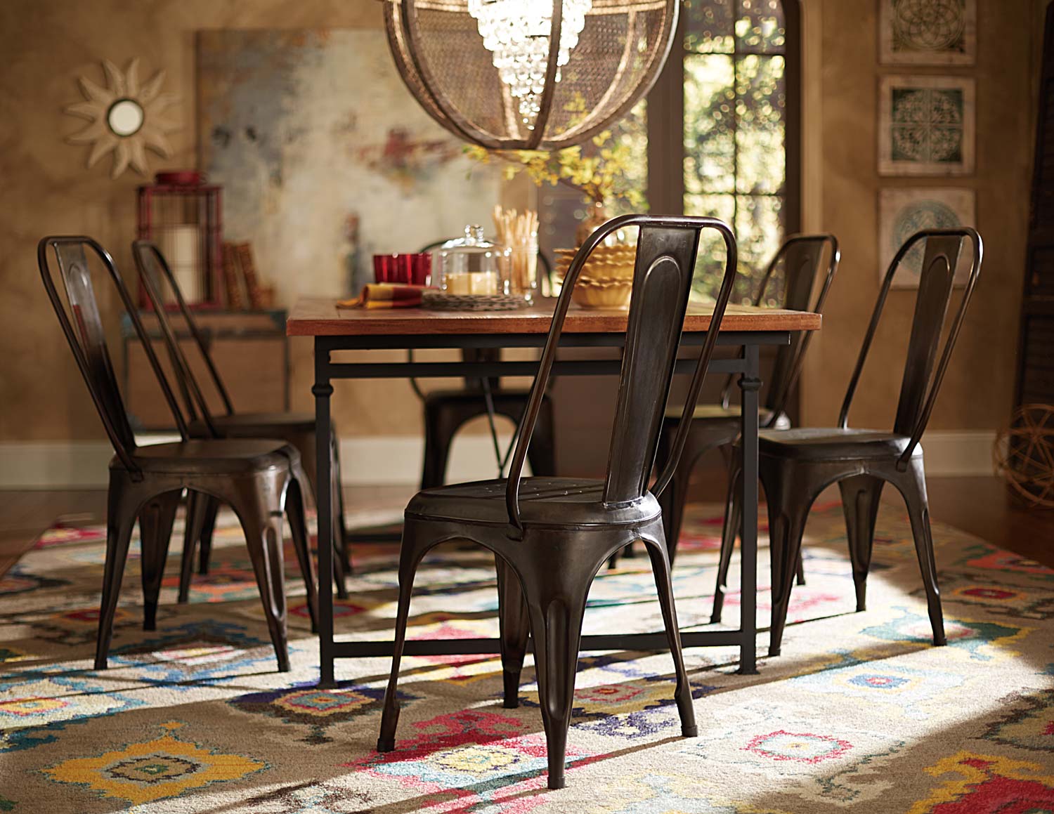 Homelegance Amara Rustic Metal Chair Rustic Brown 5034RUTS at