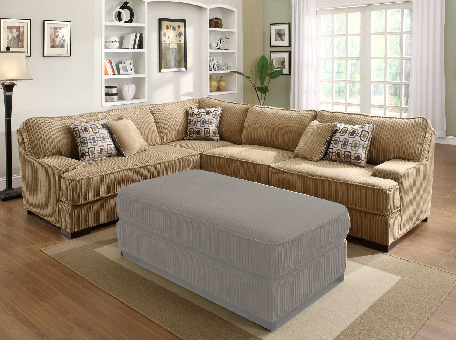 Homelegance Minnis Sectional Sofa Brown 9759LR at