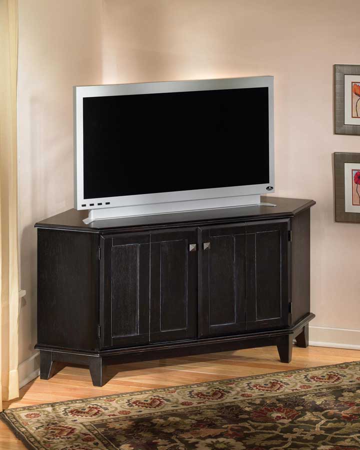Home Styles Corner TV Stand Antique Black 885352751C at