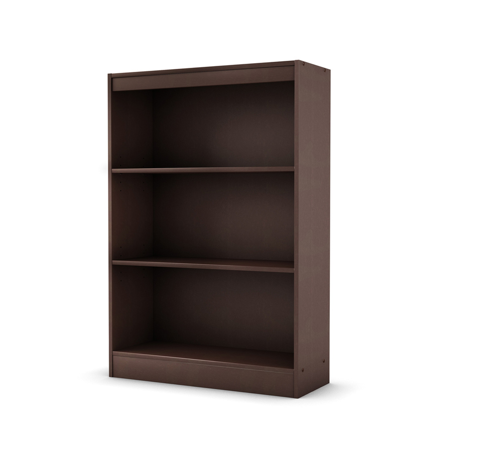 South Shore Smart Basics 3 Shelf Bookcase South Shore Smart Basics 45 Inch Height Chocolate Shelf Bookcase