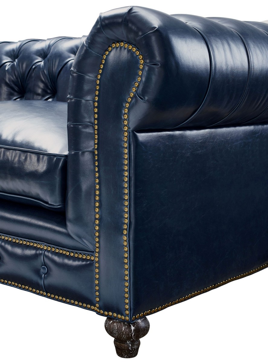 TOV Furniture Durango Rustic Blue Leather Club Chair C45 at