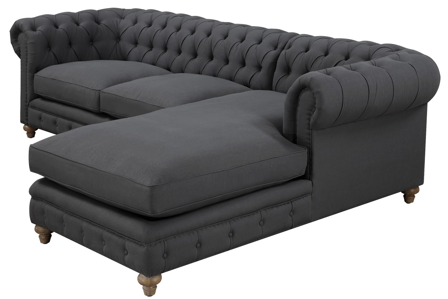 TOV Furniture Oxford Grey Linen RAF Sectional S34SecR at