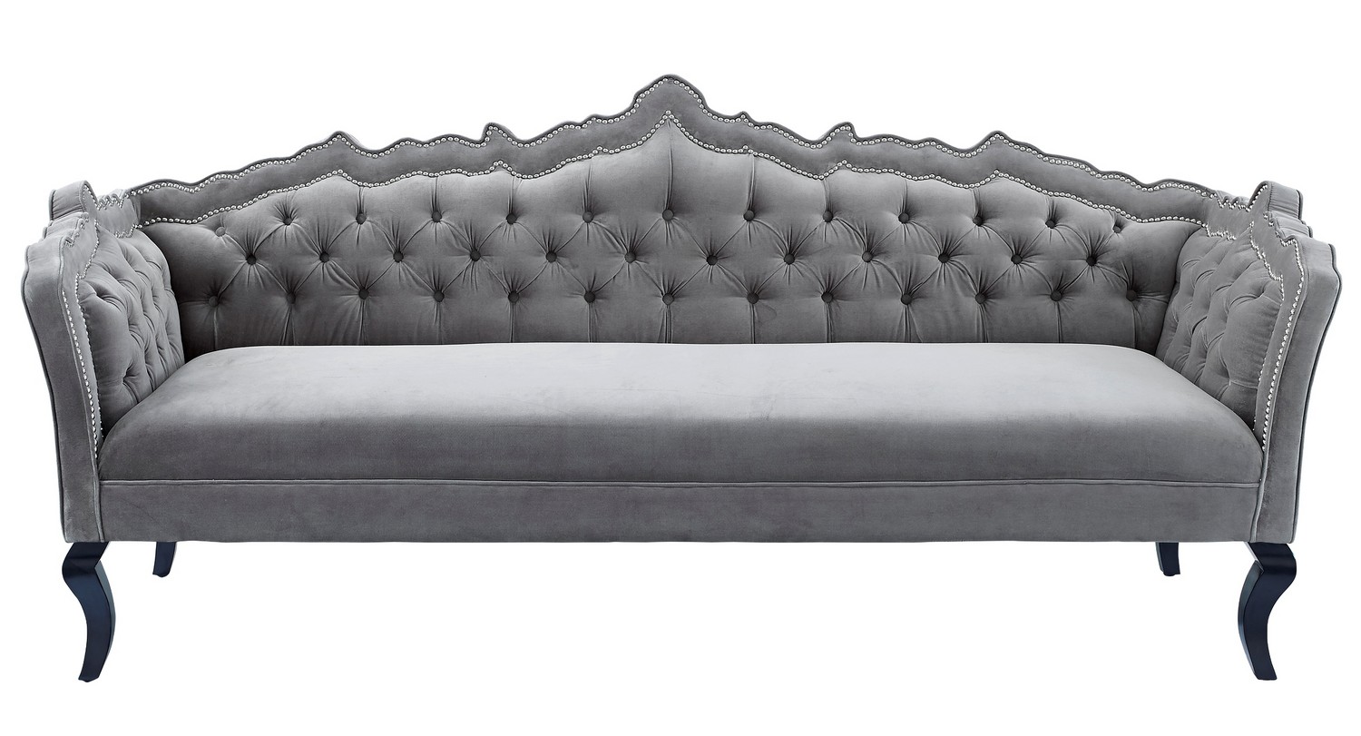 TOV Furniture Brooks Grey Velvet Sofa S44 at