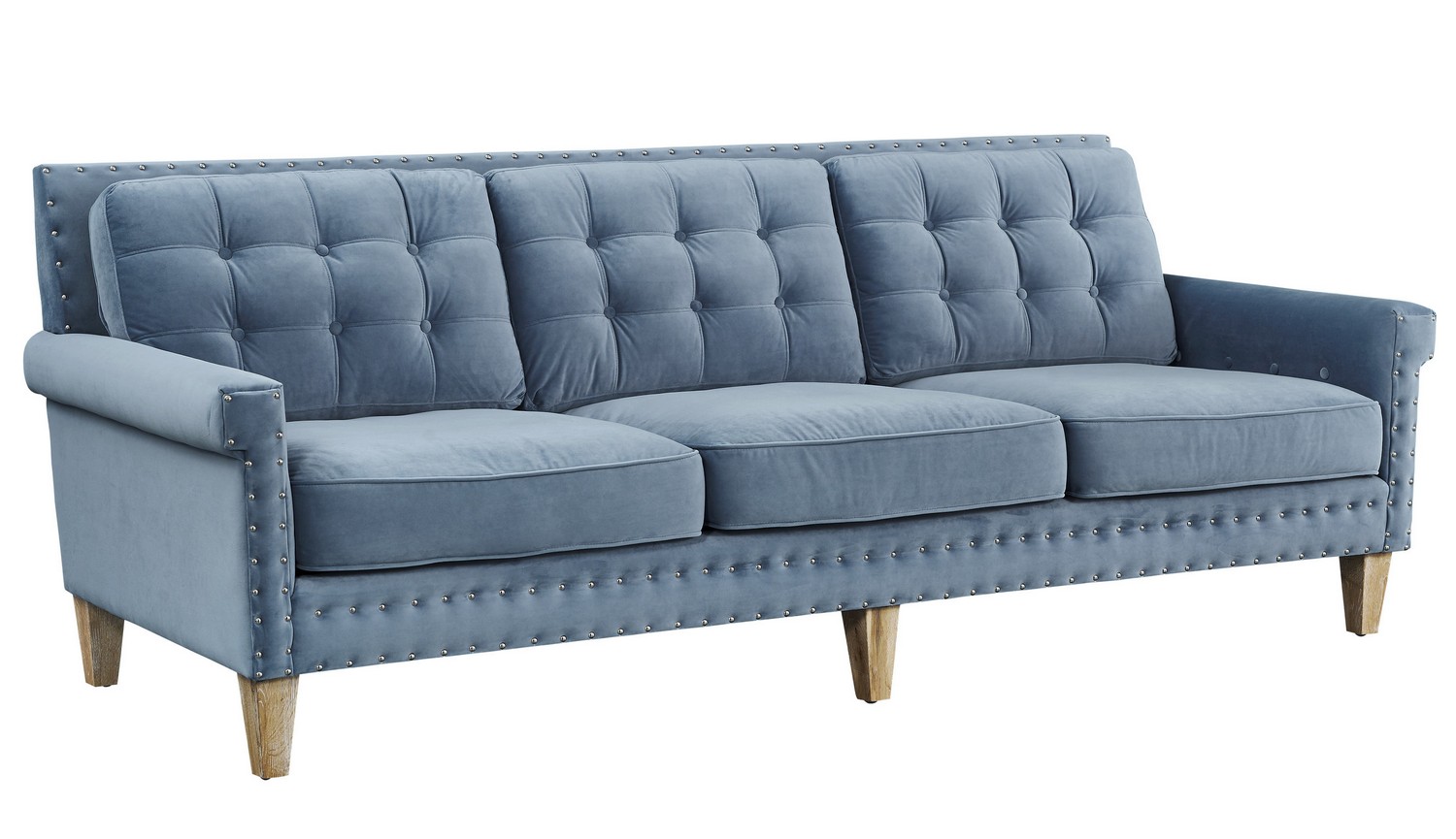 TOV Furniture Jonathan Blue Velvet Sofa S75 at