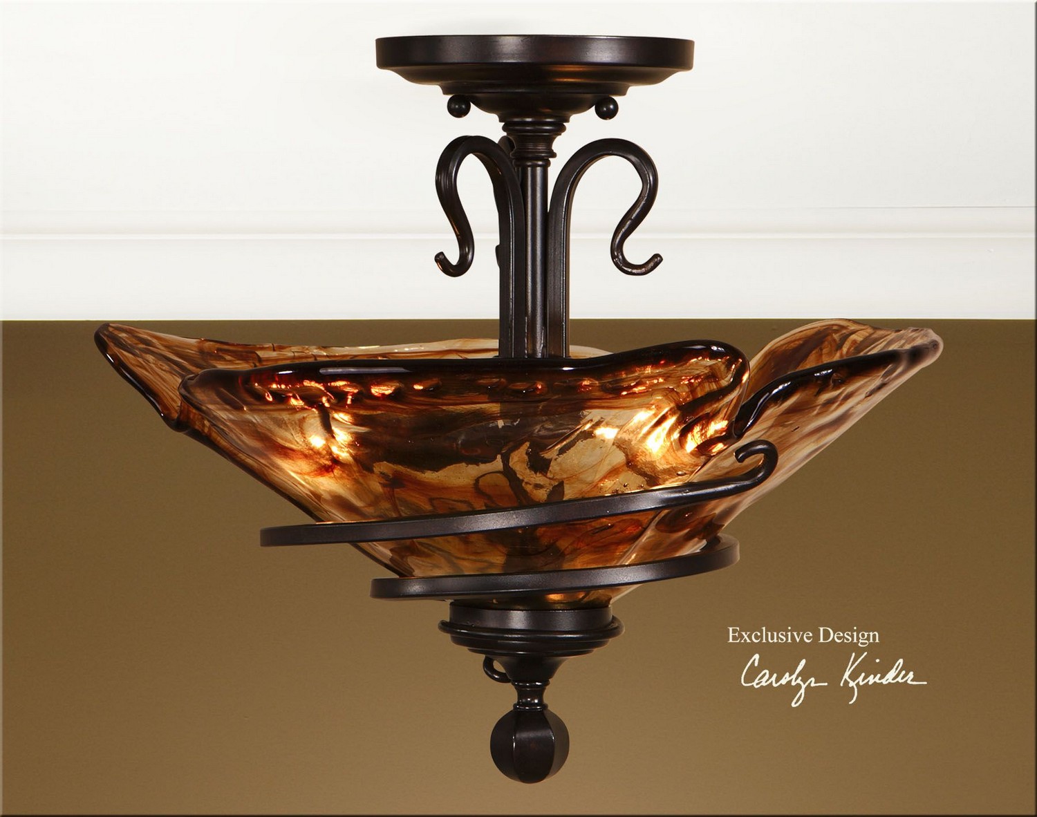 Uttermost Vitalia Oil Rubbed Bronze Semi FlushMount UTTERMOST22269 at