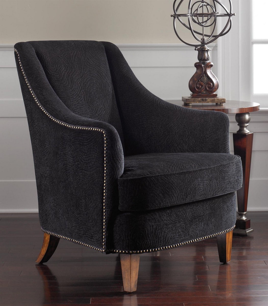 Uttermost Nala Midnight Black Armchair UTTERMOST23002 at