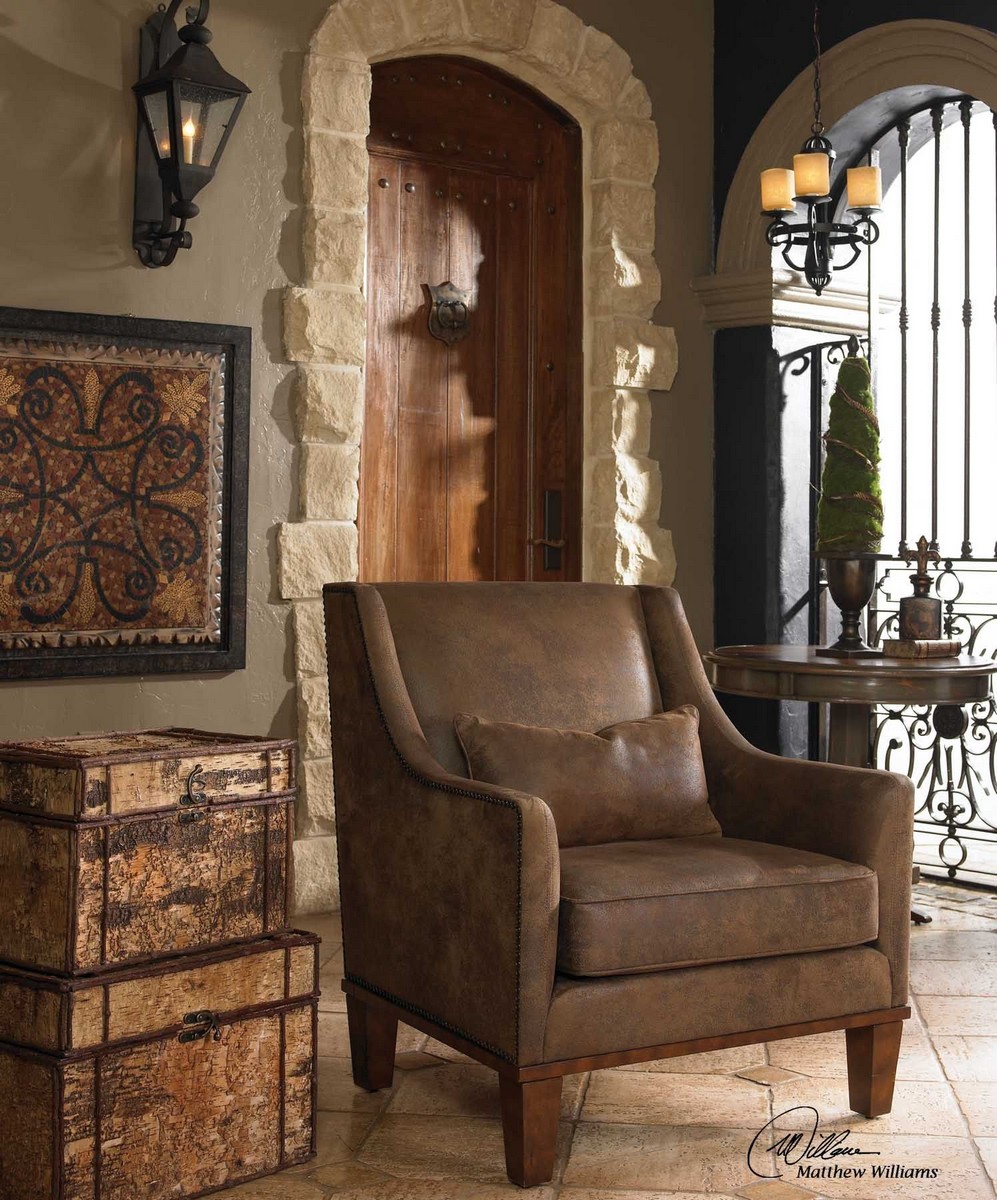 Uttermost Clay Leather Armchair UTTERMOST23030 at