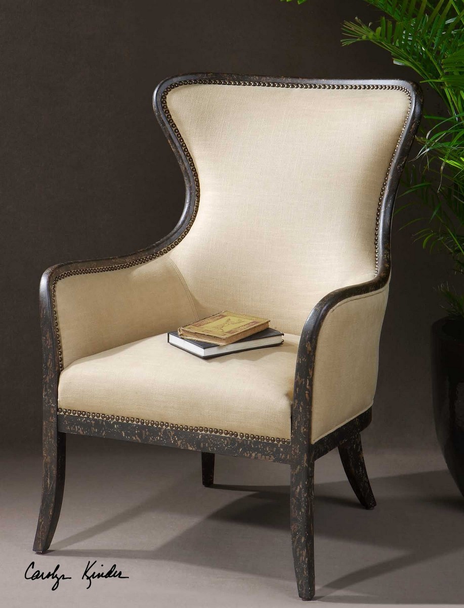 Uttermost Zander Tan WingBack Armchair UTTERMOST23051 at