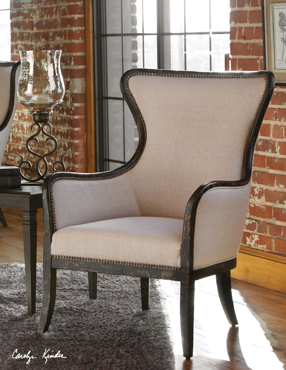 Uttermost Sandy Wing Back Armchair UTTERMOST23073 at