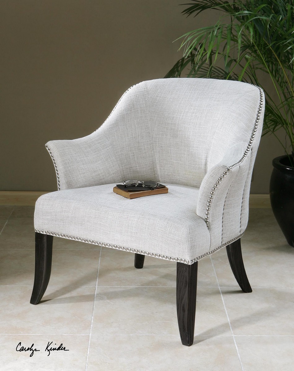 Uttermost Leisa White ArmChair UTTERMOST23114 at