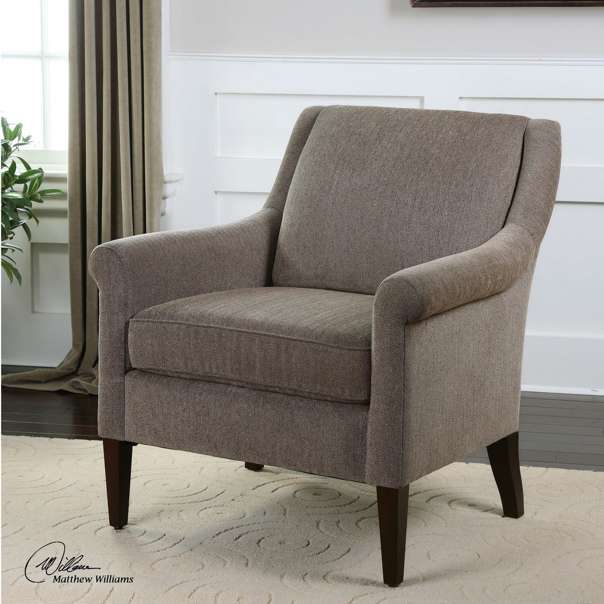Uttermost Nelle Herringbone Armchair UTTERMOST23128 at