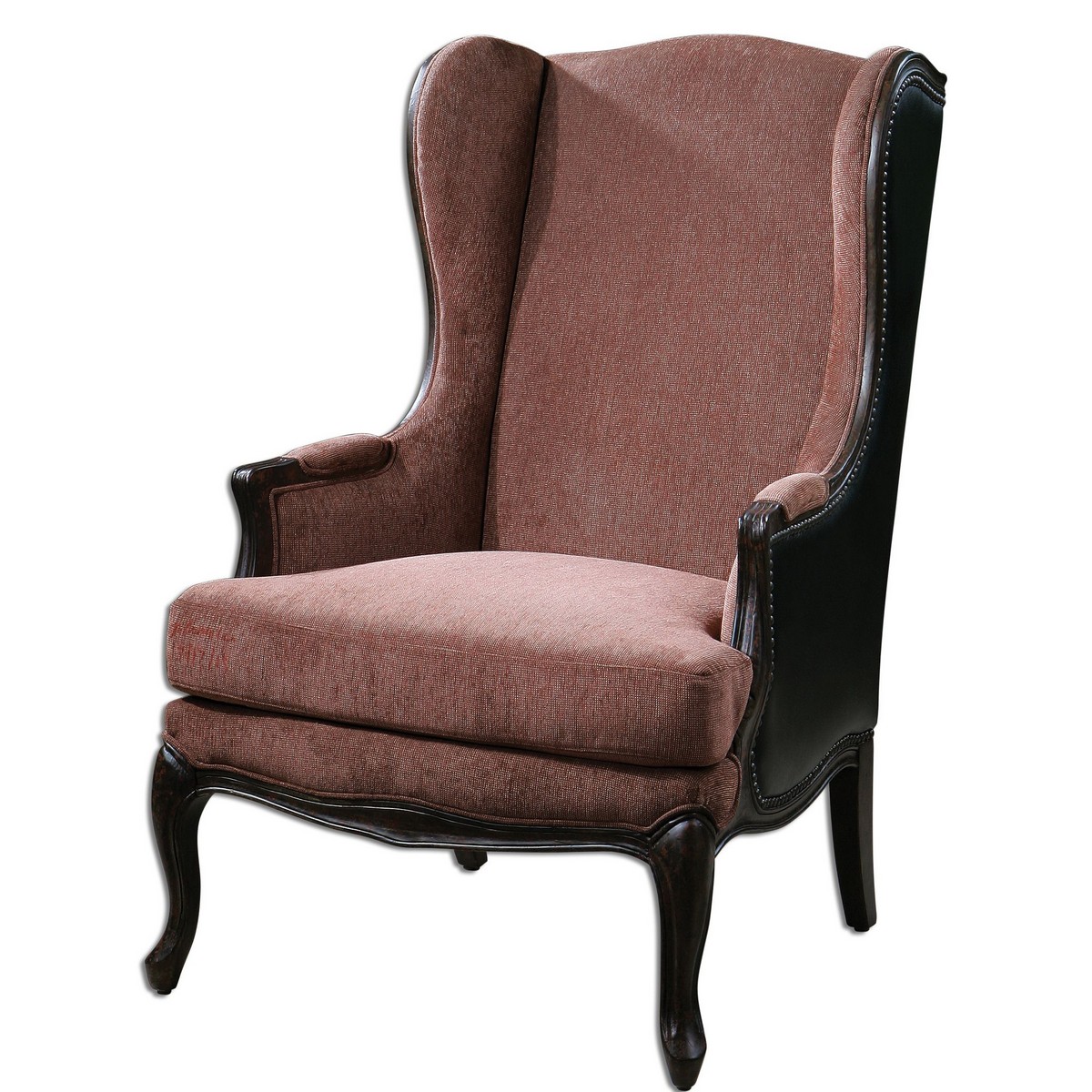 Uttermost Skipton Leather Wing Chair UTTERMOST23153 at