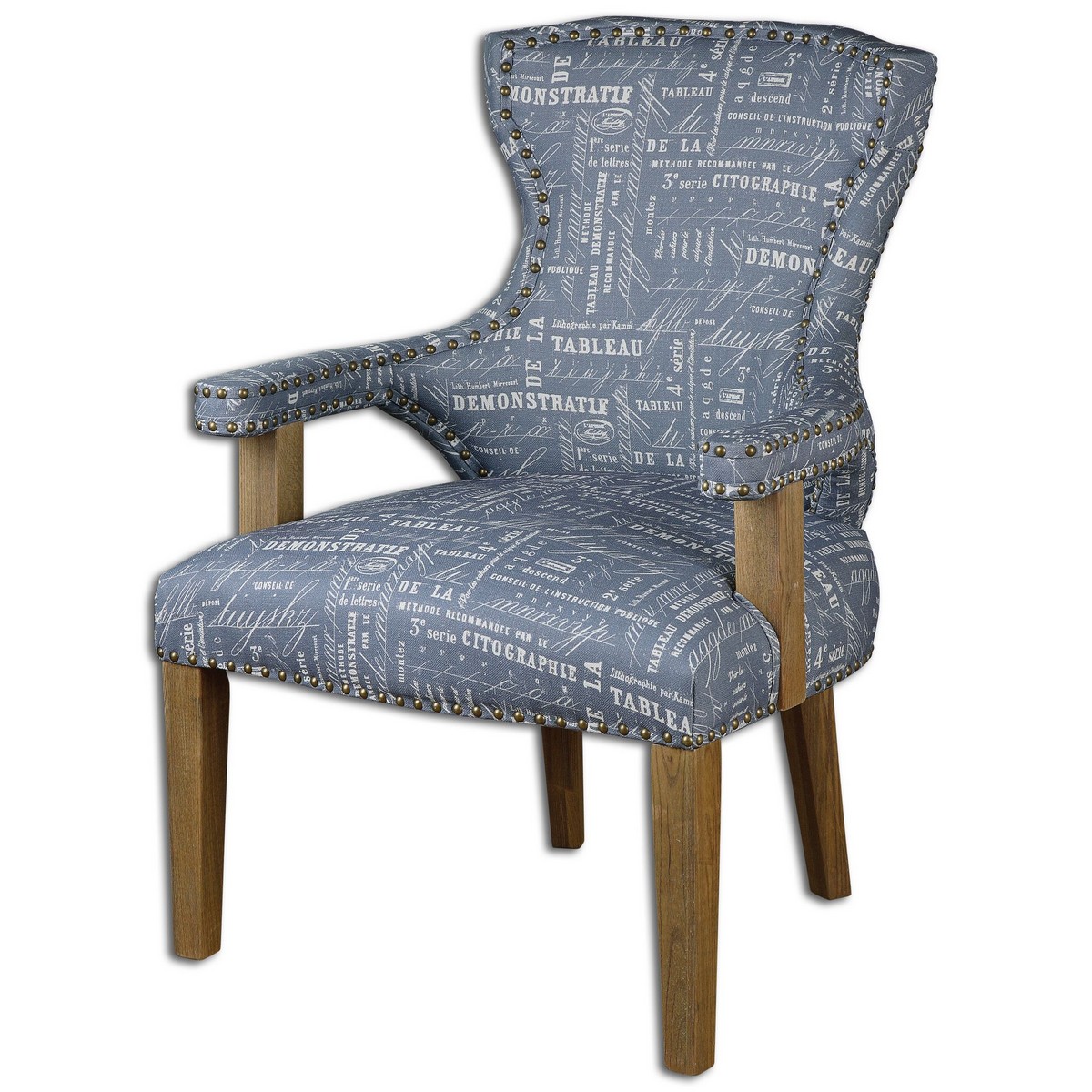 Uttermost Citographie Gray Linen Armchair UTTERMOST23168 at