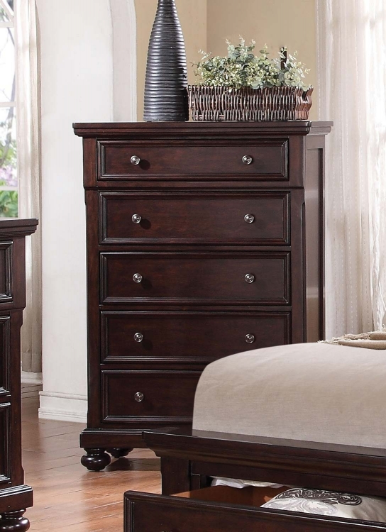 Acme Grayson Bedroom Set with Storage Dark Walnut 24610QBedSet at