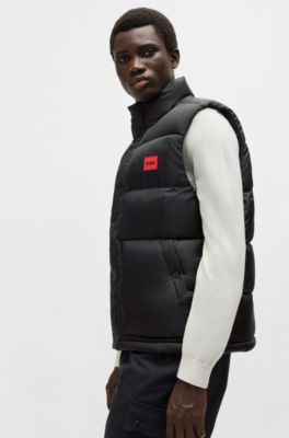 HUGO Waterrepellent puffer gilet with red logo badge