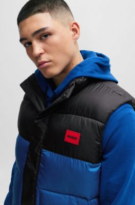 HUGO Waterrepellent puffer gilet with red logo badge