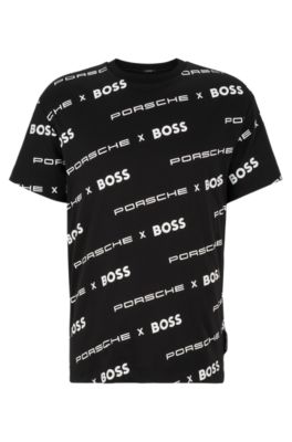 BOSS Porsche x BOSS patterned sweatshirt in interlock cotton