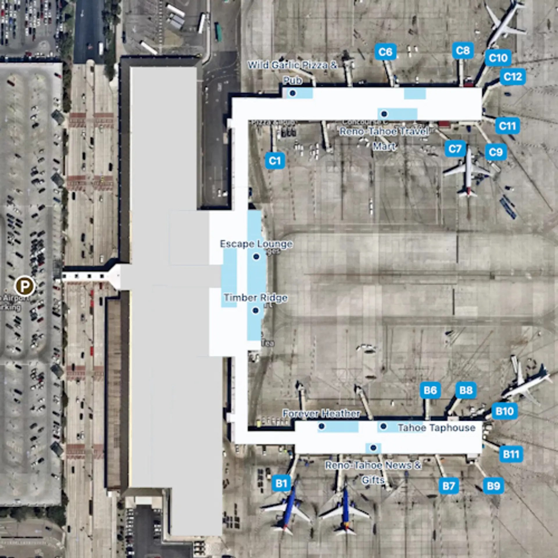 Reno Tahoe Airport Map Guide to RNO's Terminals