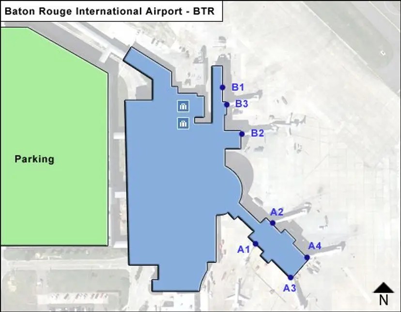 Baton Rouge Airport Map Guide to BTR's Terminals