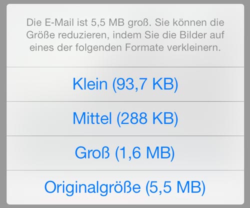 iPadTipp Fotos beim EMailVersand verkleinern › ifun.de