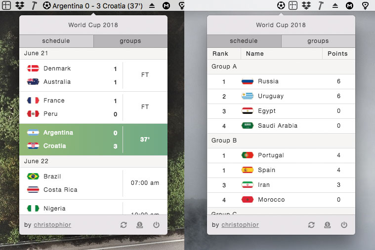 Score! MacApp zeigt WMErgebnisse in der Menüleiste › ifun.de