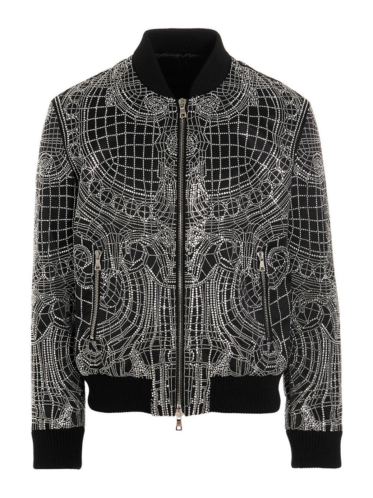 Bombers Balmain Rhinestone silk bomber jacket YH1TF000PB22EAC