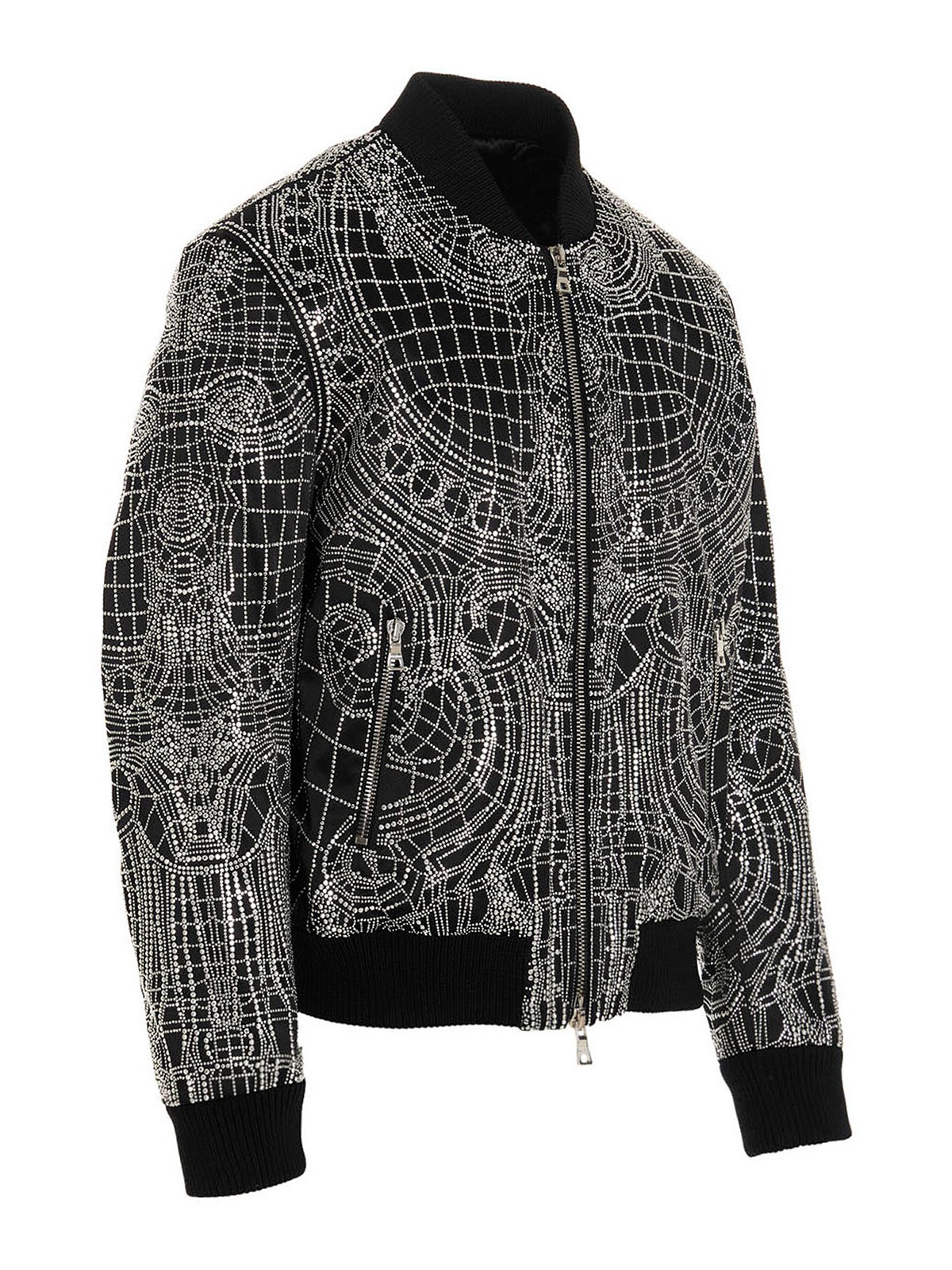 Bombers Balmain Rhinestone silk bomber jacket YH1TF000PB22EAC