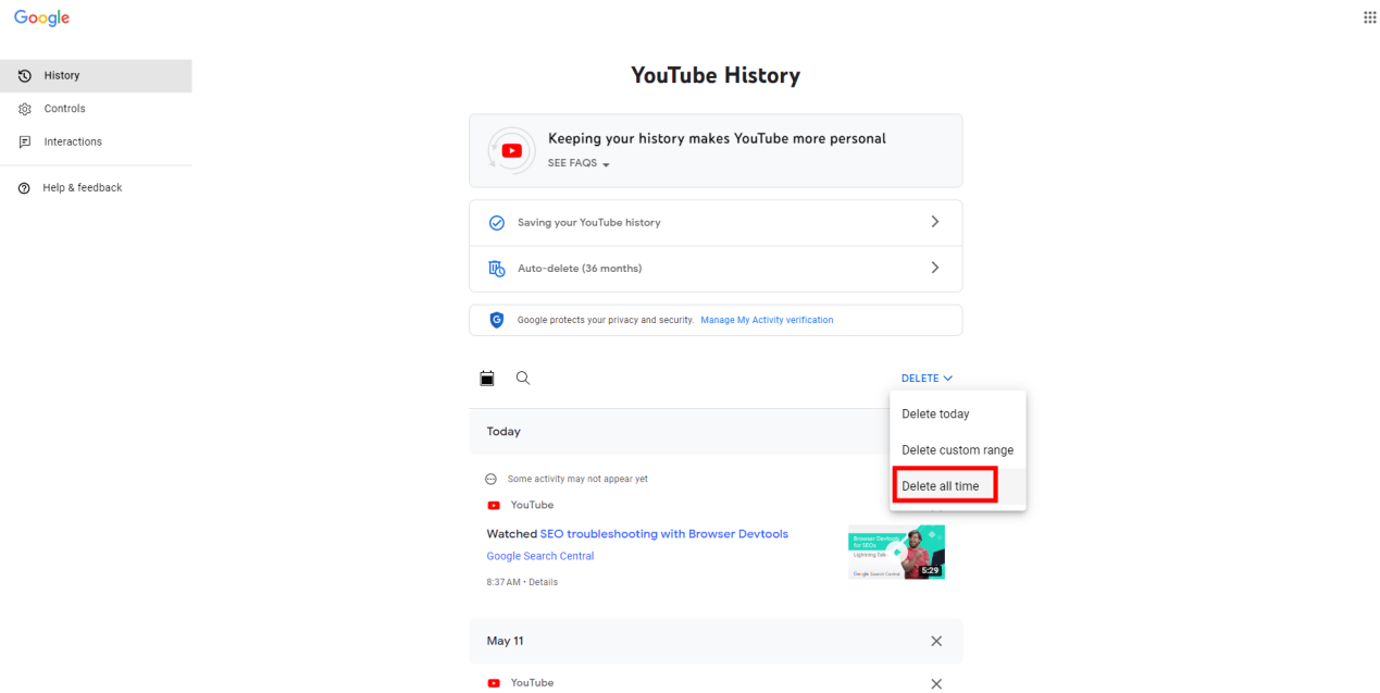 Delete YouTube History StepbyStep Guide