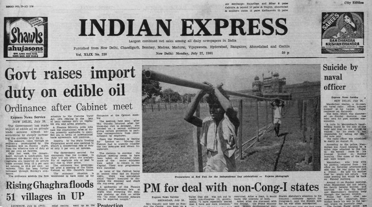 July 27, 1981, Forty Years Ago More taxes on oil The Indian Express