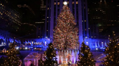 Christmas Tree Lighting New York City 2022 New York Kicks Off Festive Season With Lighting Of Tree | Lifestyle News,The Indian Express