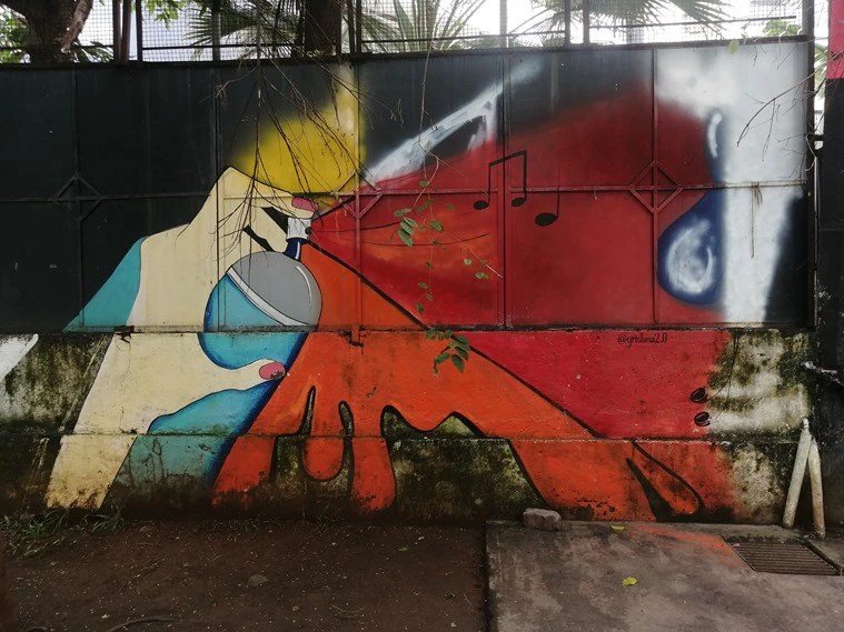 Art Street Graffiti paintings at Mumbai’s St Stephen’s Steps that offer a few moments of