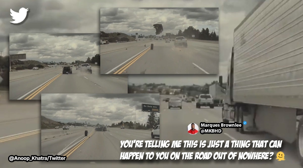 ‘Straight out of Final Destination’ Moving car flips in air after