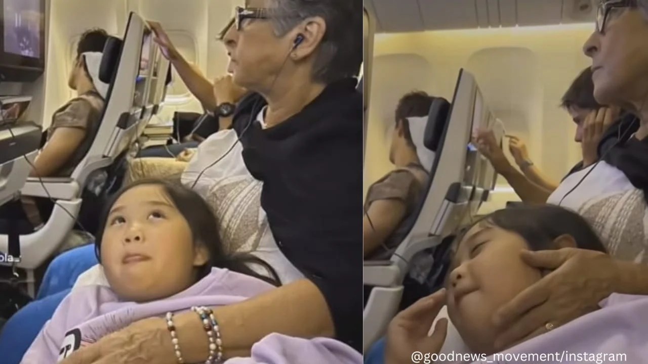 Midair comfort Italian woman inflight ‘nonna’ for exhausted