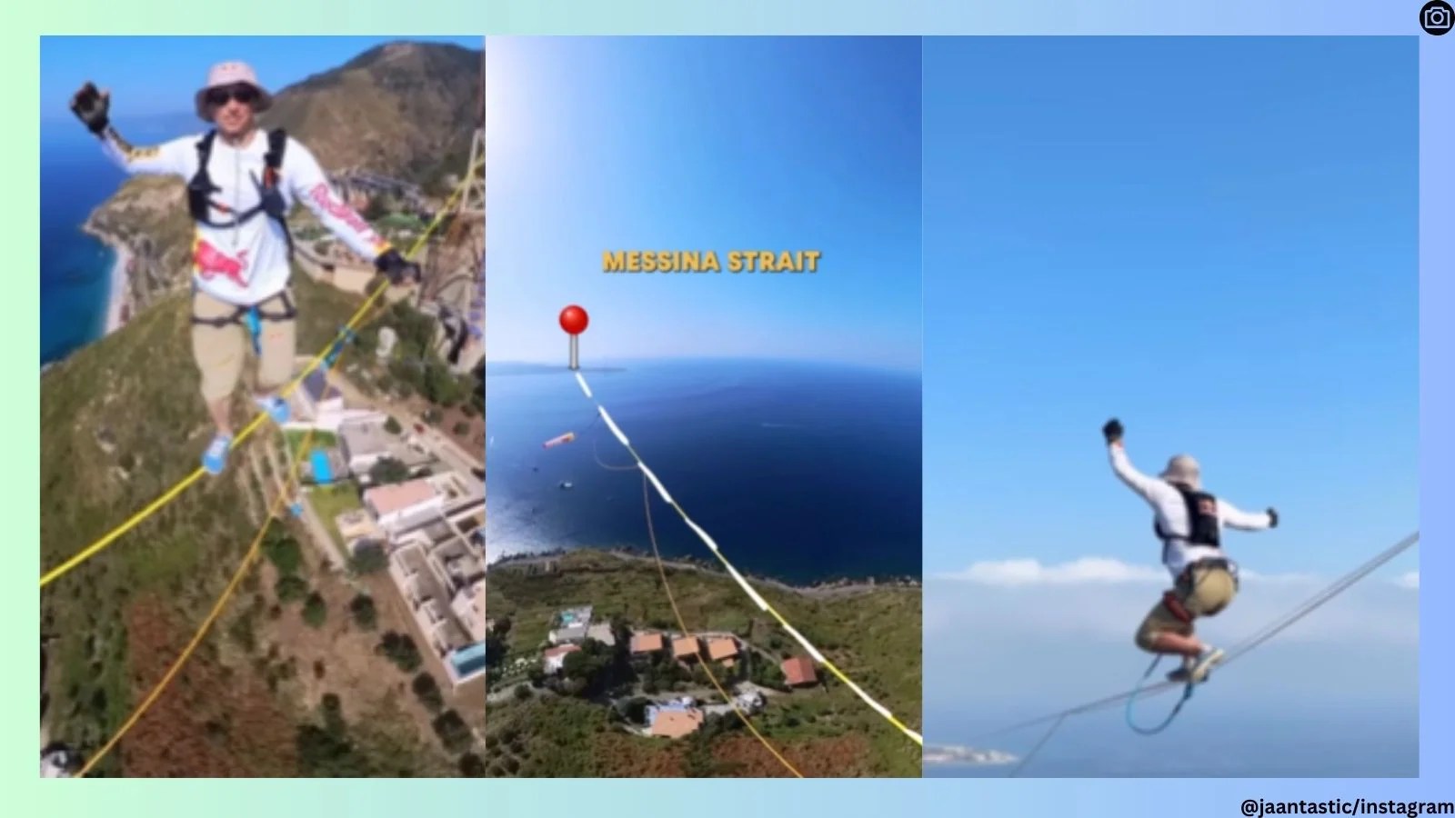 Slackliner walks across Italy’s Strait of Messina on the world’s