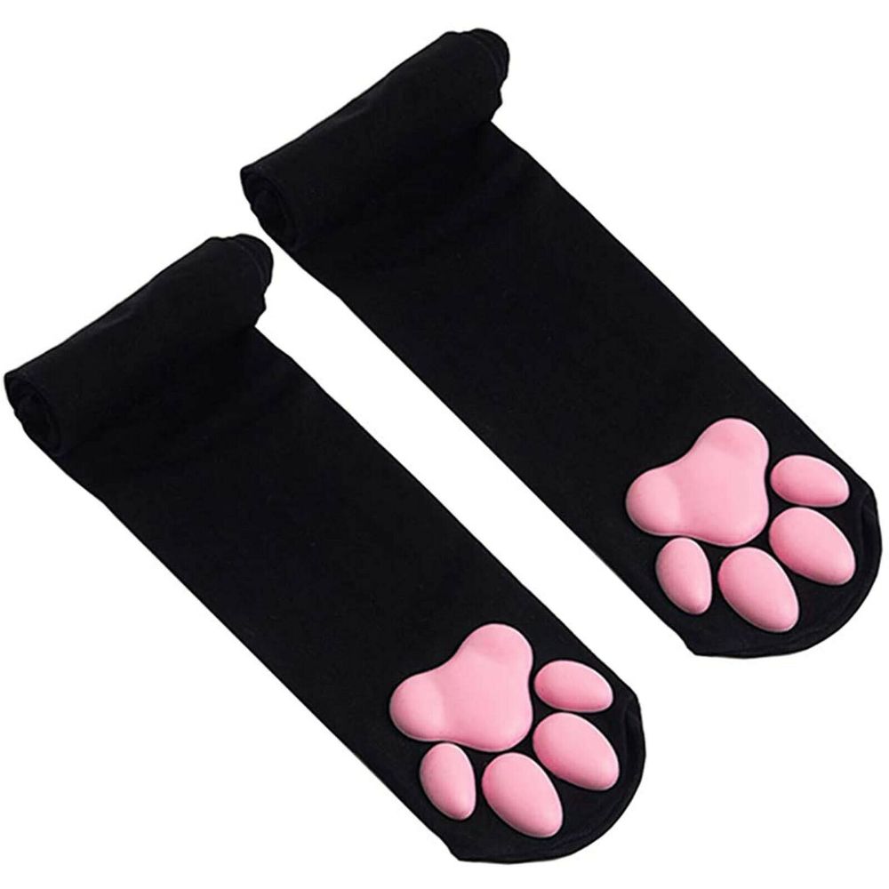 THIGH HIGH WOMEN STOCKING CUTE CAT PAW PAD KNEE HIGH SOCKS