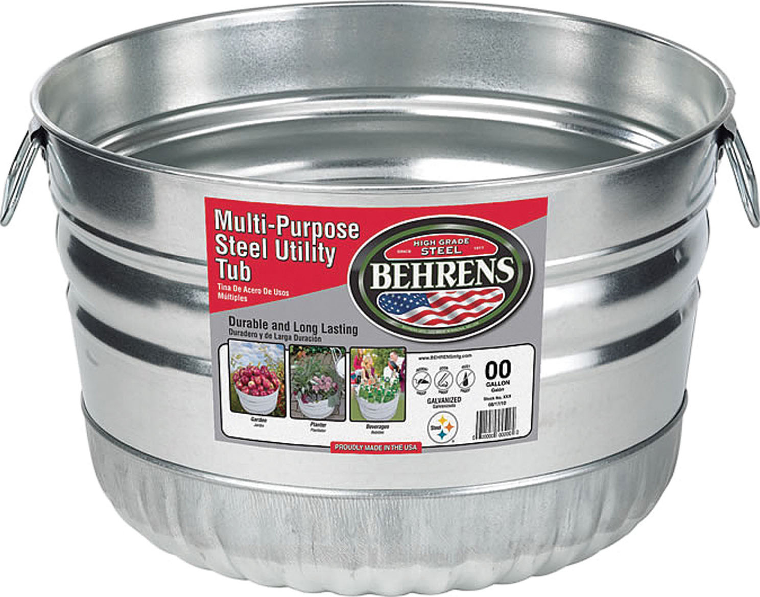 Behrens ManufacturingGalvanized Steel Utility Basket Tub Steel eBay