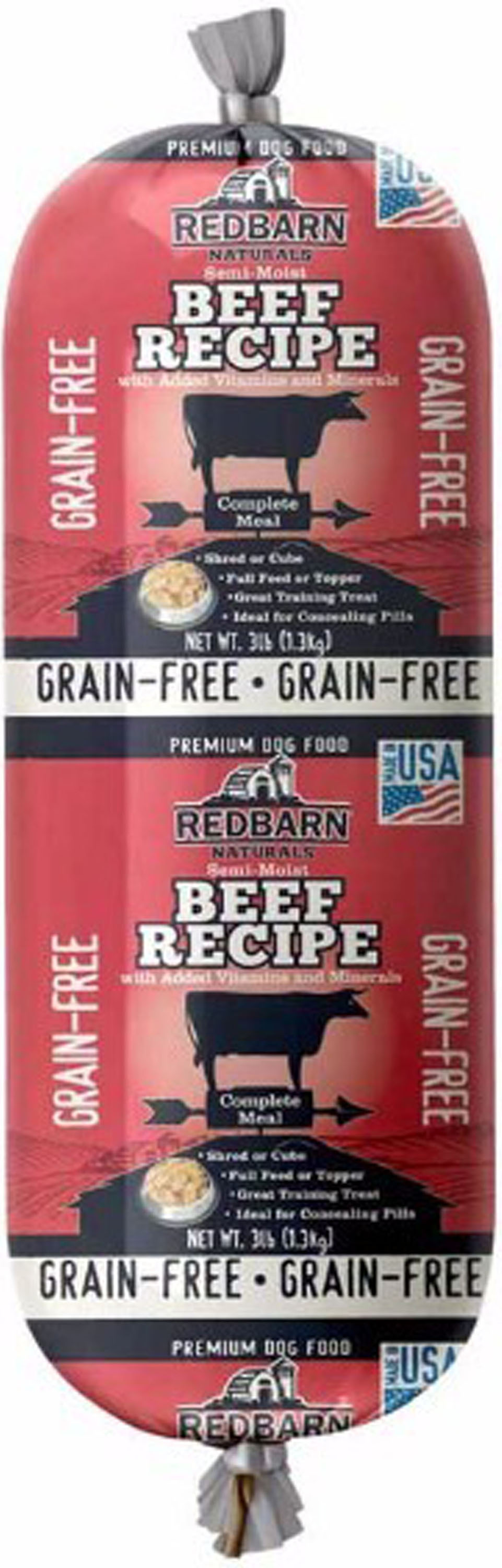 Redbarn Pet ProductsfoodNaturals Grain Free Dog Food Roll Beef 3 Lb