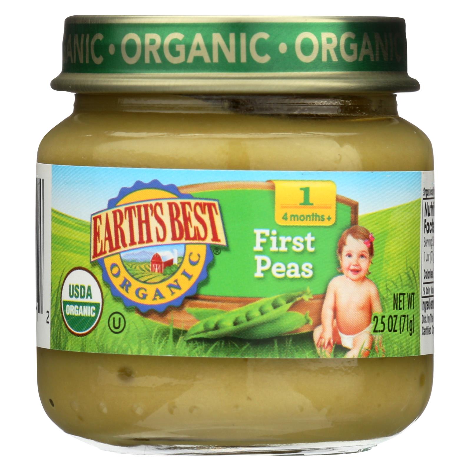 Earth's Best Organic First Peas Baby Food Stage 1 Case Of 12 2.5 Oz. 23923200012 eBay