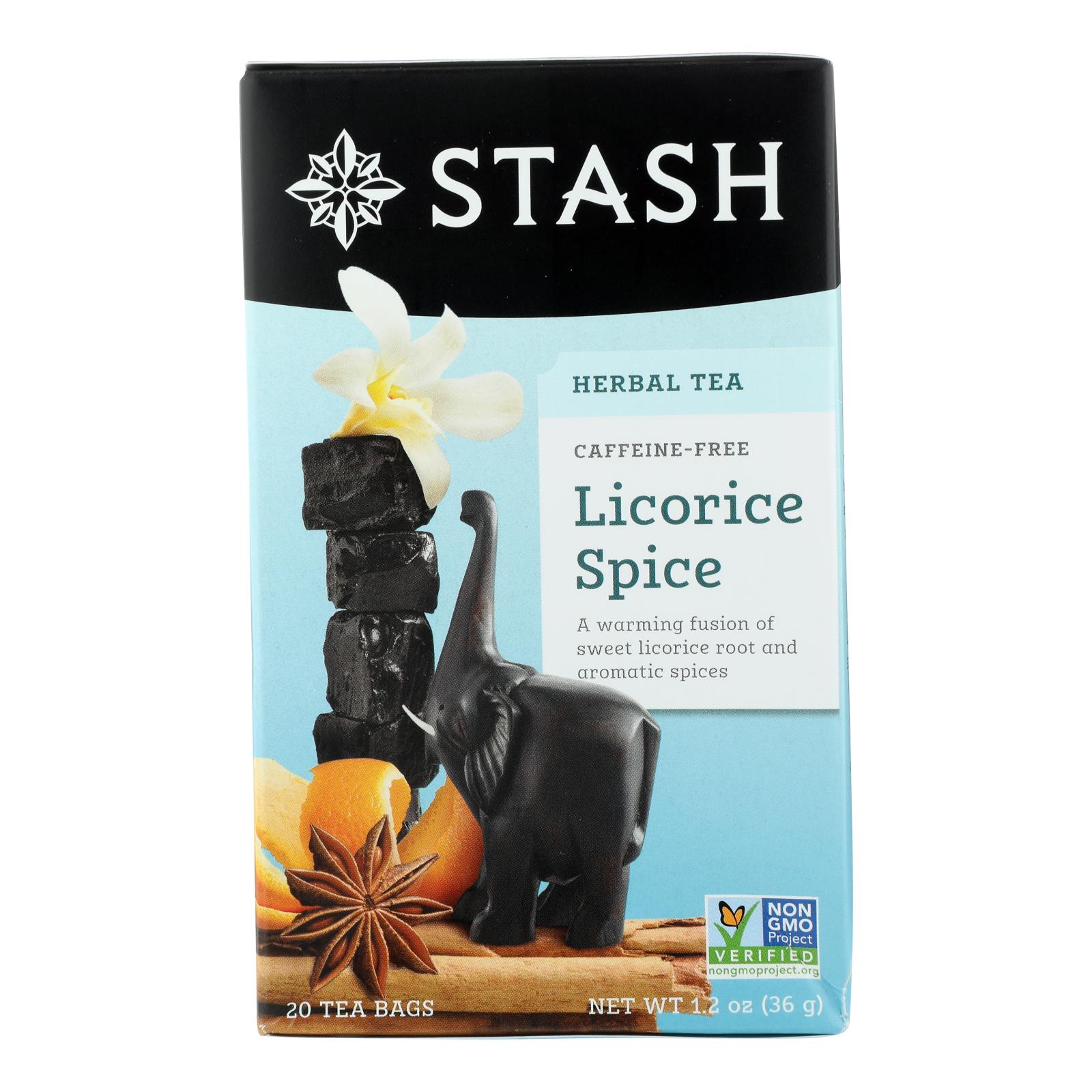 Stash Tea Company Premium Licorice Spice Herbal Tea Caffeine Case