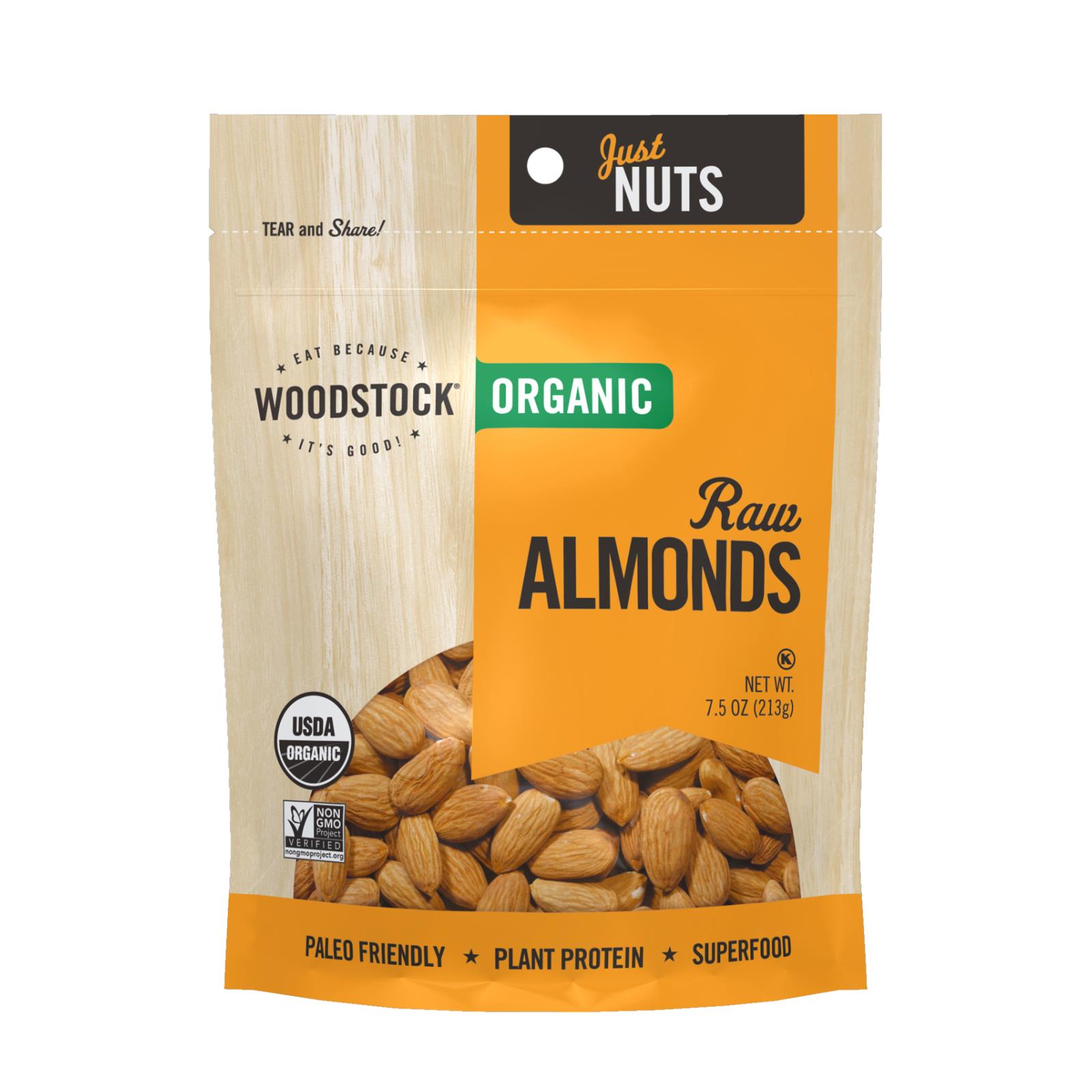 Woodstock Organic Almonds Raw Case Of 8 7.5 Oz. eBay