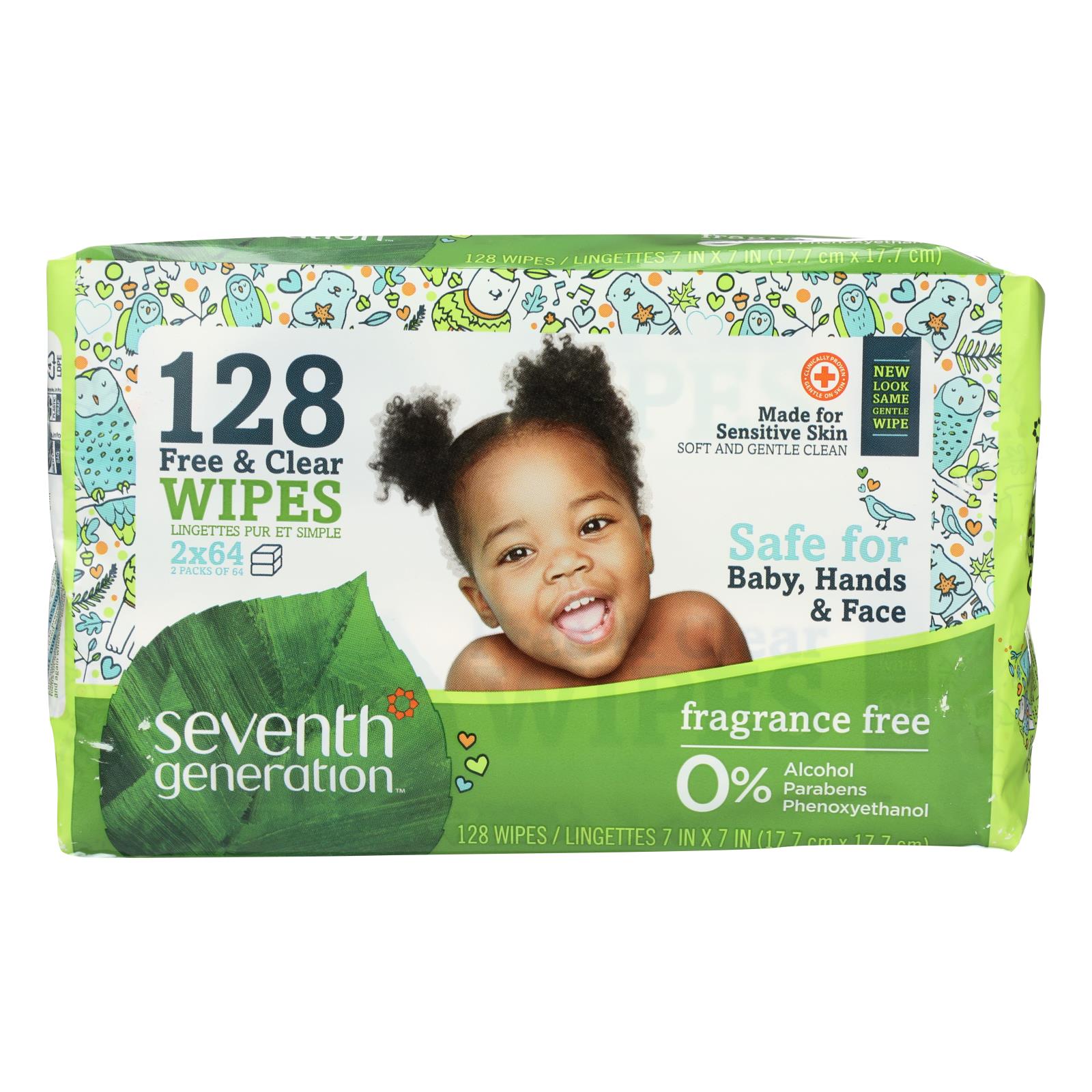 Seventh Generation Baby Wipes & Clear Refill 128 Count for sale online