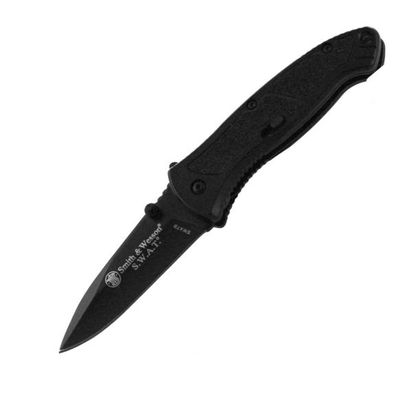 SWAT Magic, Black Aluminum Handle, Black Blade, Plain