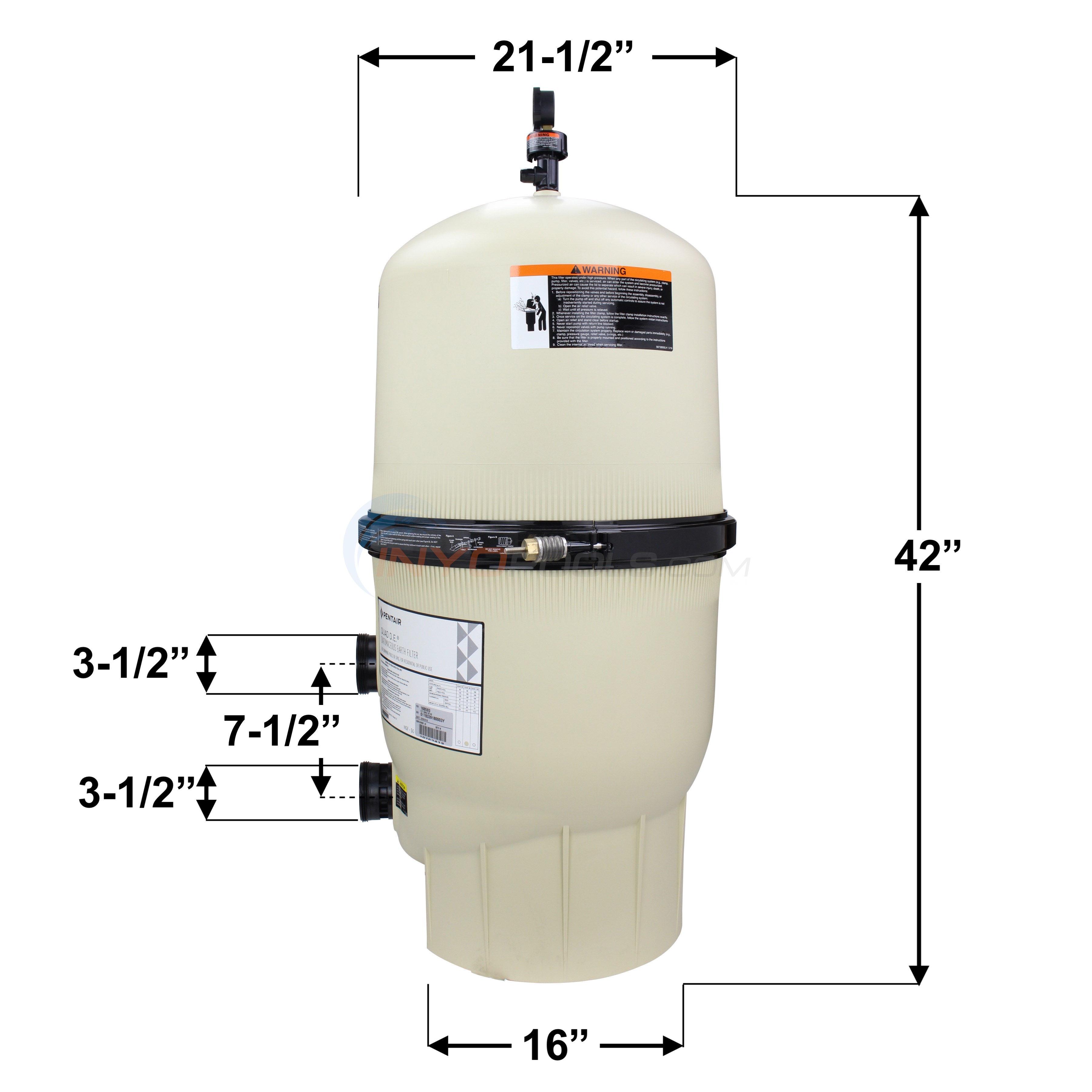 Pentair Quad D.E. 80 Cartridge Style DE Filter EC188593