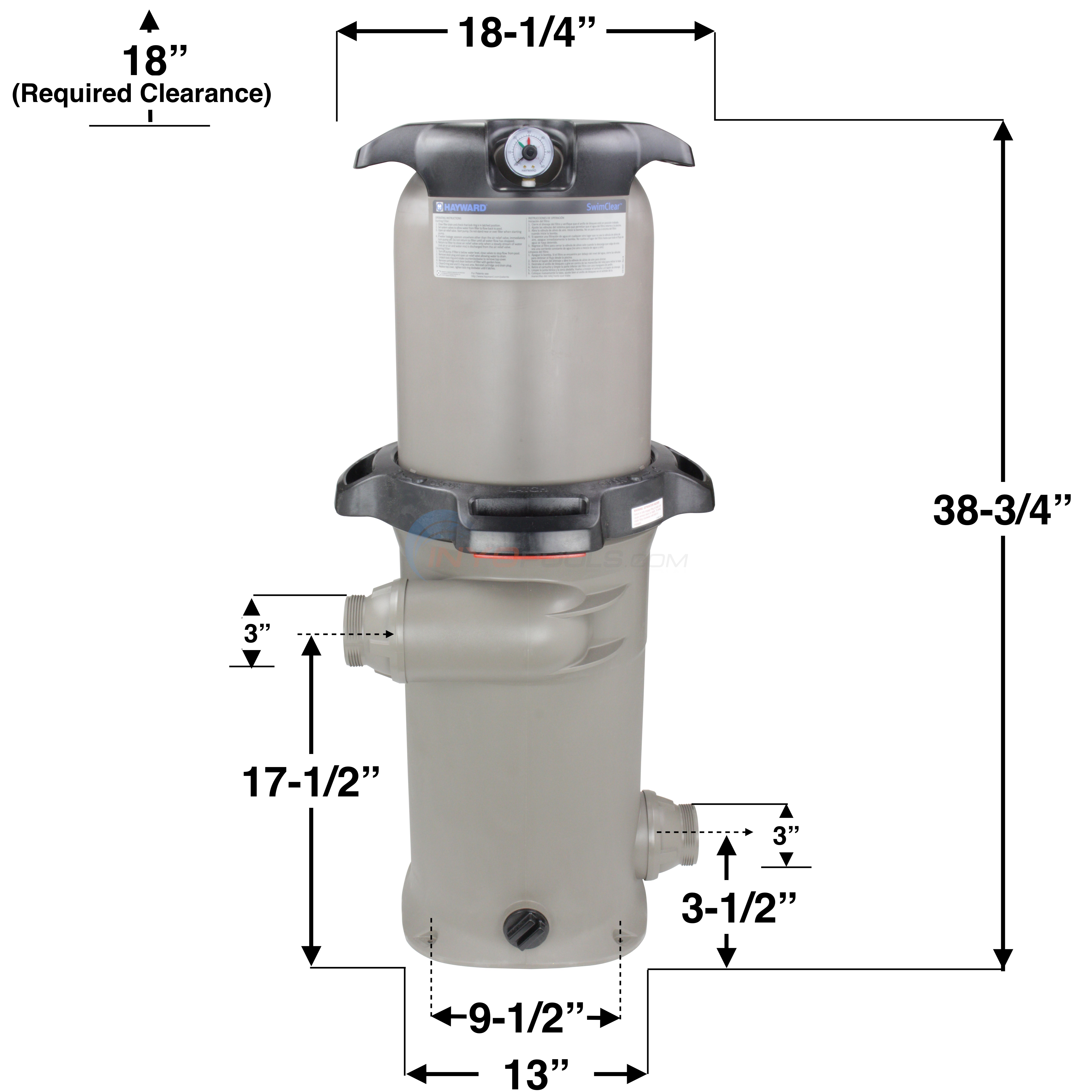 Hayward SwimClear C200S Single Element Filter