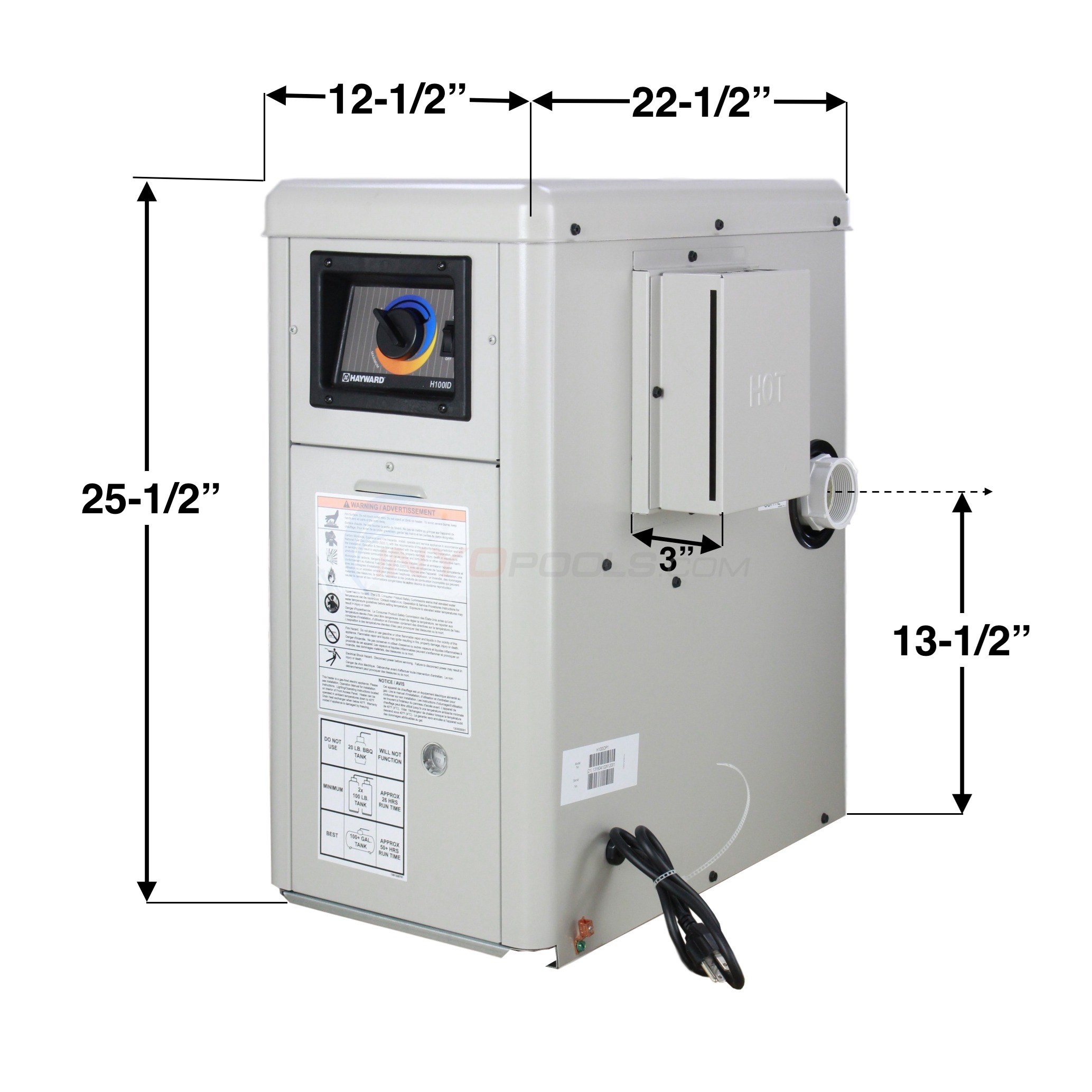 Hayward A/G Pool Heater 100000 BTU LP H100IDP1