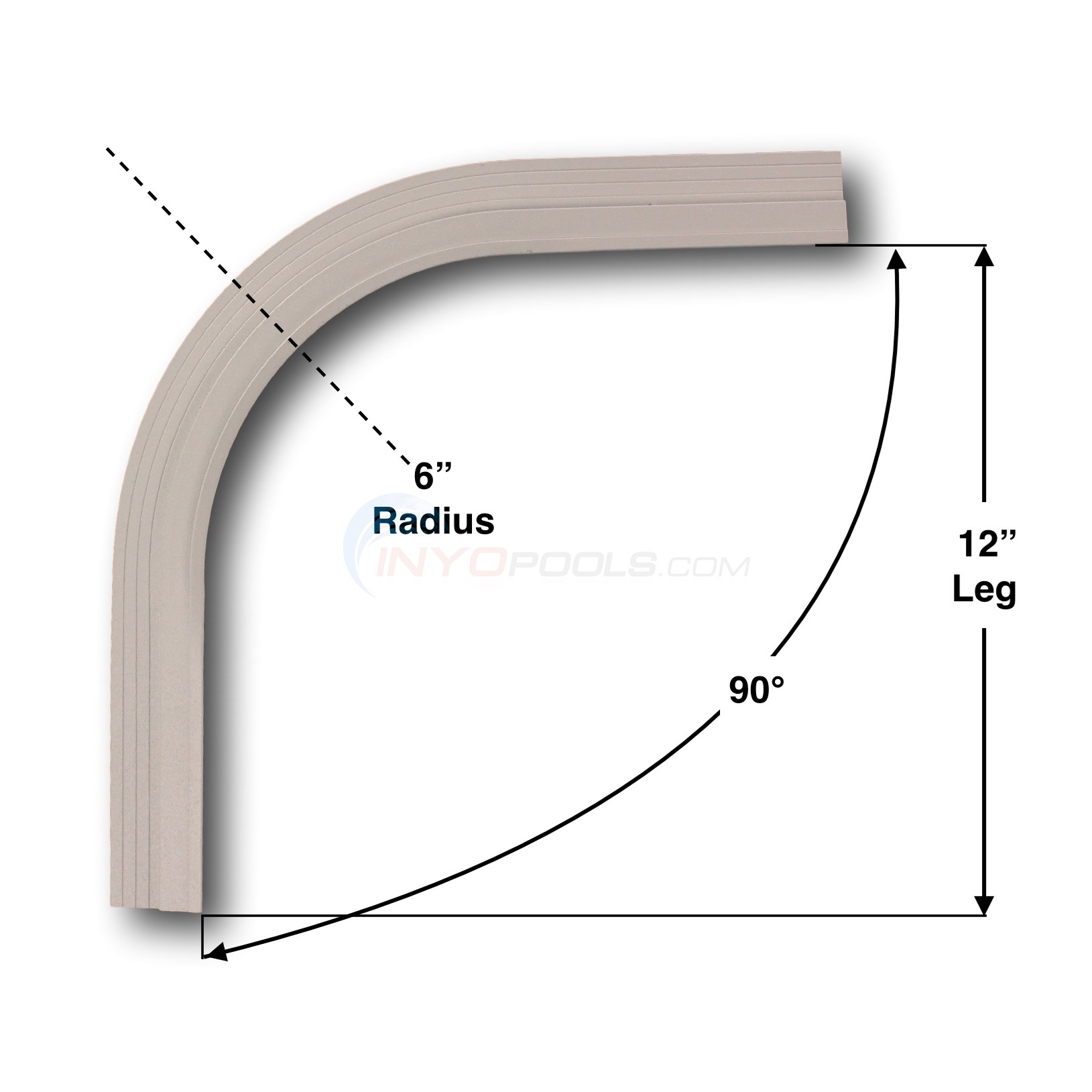 Cinderella HM3 Horizontal Mount Coping 1 Ea., 6" Radius, 90 Degree
